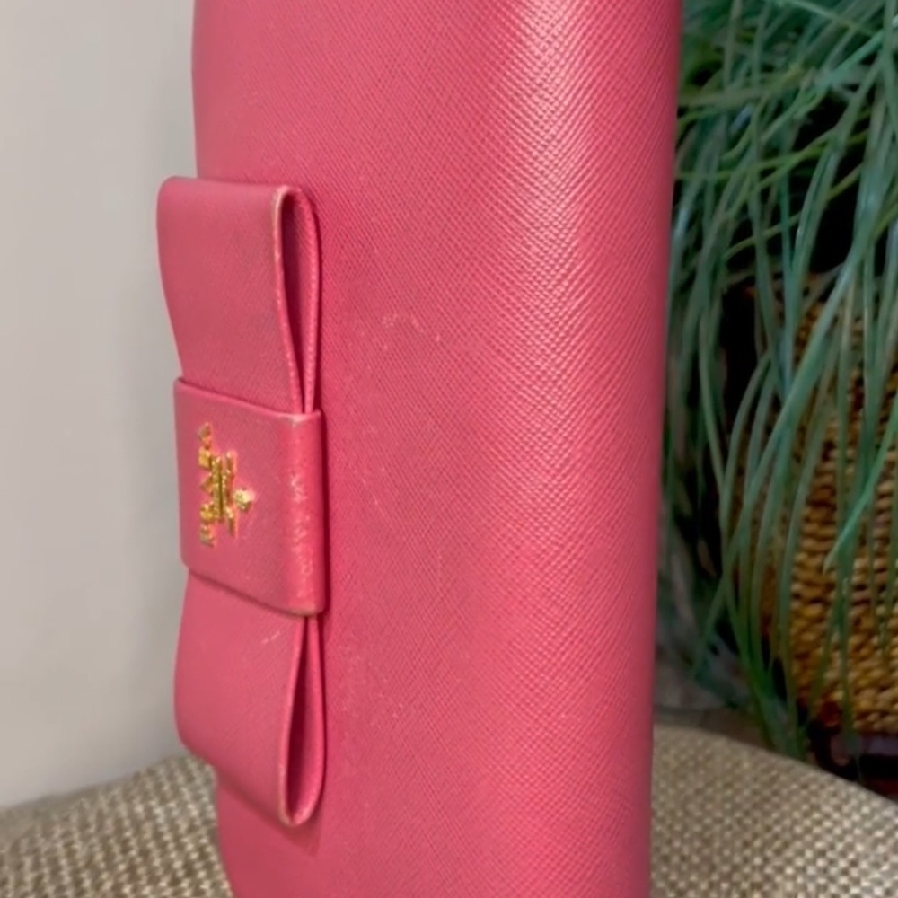Prada Bow Pink Zip Around Long Wallet Wallet with Bow Accent and Gold
Hardware - Picture 12 of 15
